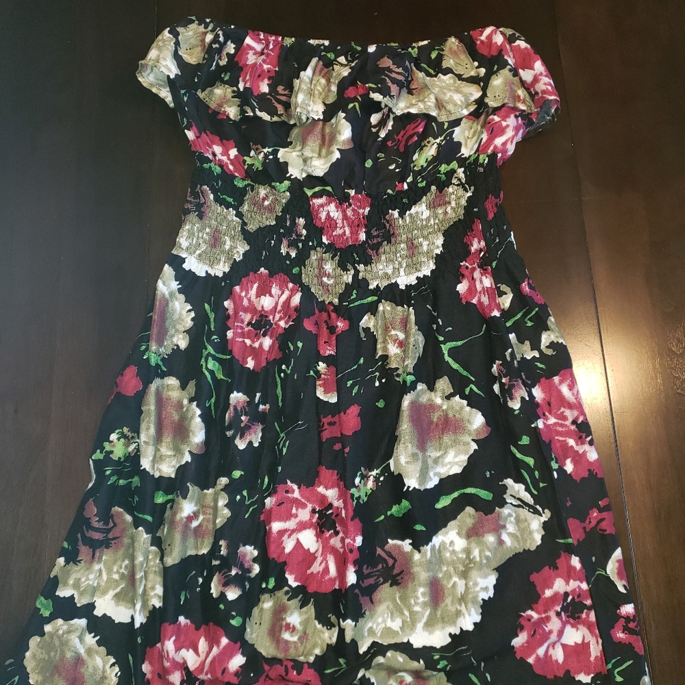 579 Mutli Colored Strapless Dress